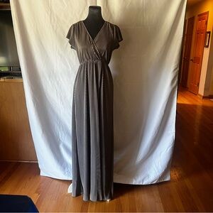 Baltic Born Gray/Silver Size Small Maxi Gown